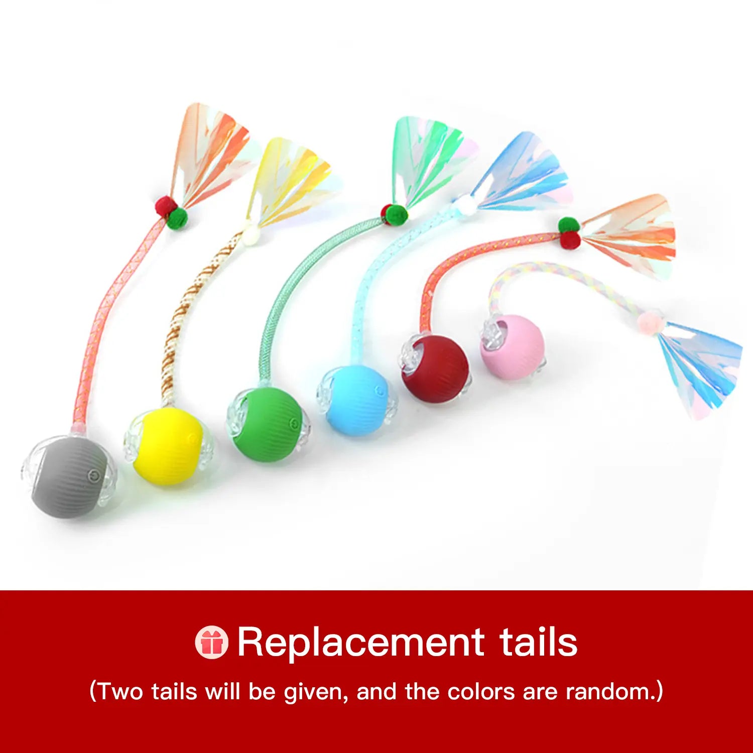 Engaging Interactive Cat & Dog Teaser Toy with Extra Tails - Fun Rolling Ball for Playful Pets