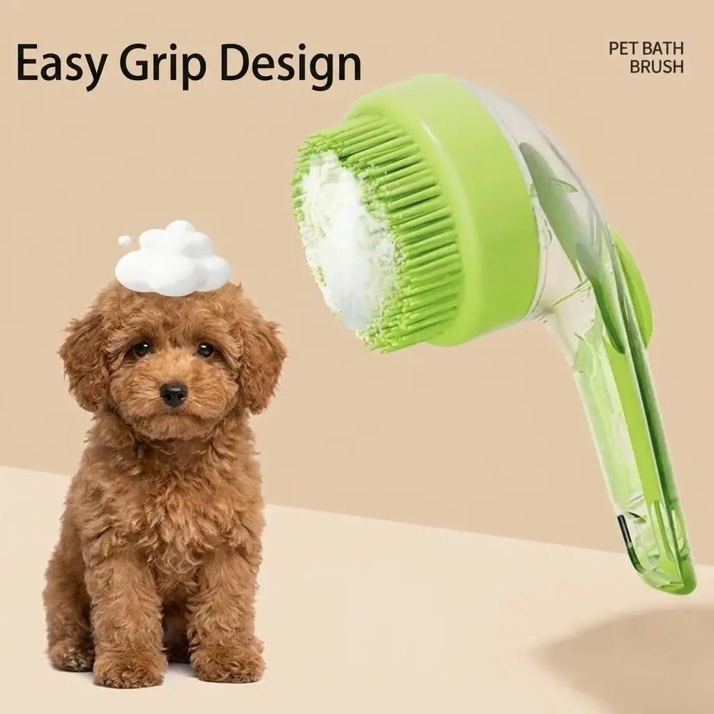 Revolutionary 2-In-1 Pet Bath & Grooming Brush with Soap Dispenser - Enhance Your Dog & Cat's Bathing Experience!