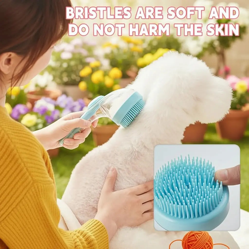 Revolutionary 2-In-1 Pet Bath & Grooming Brush with Soap Dispenser - Enhance Your Dog & Cat's Bathing Experience!