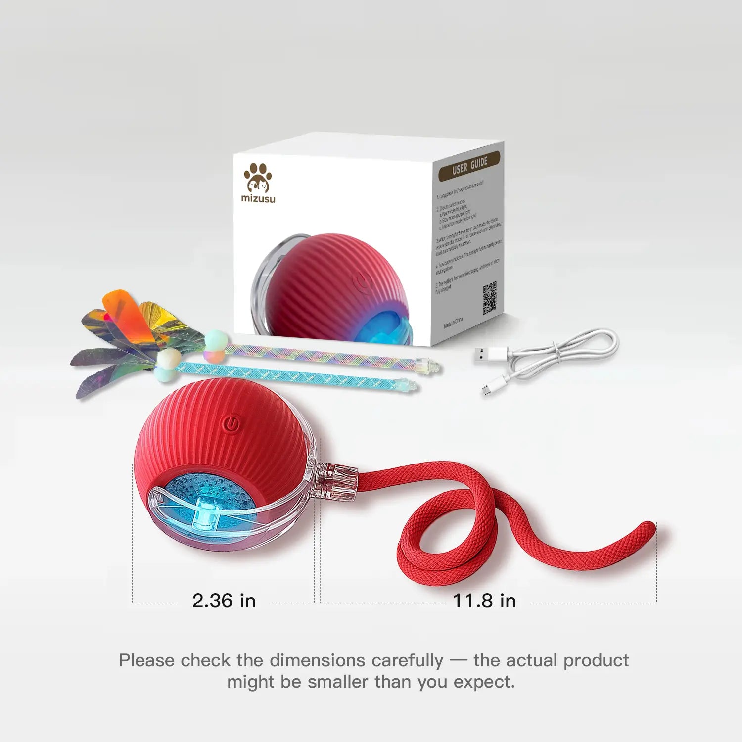 Engaging Interactive Cat & Dog Teaser Toy with Extra Tails - Fun Rolling Ball for Playful Pets